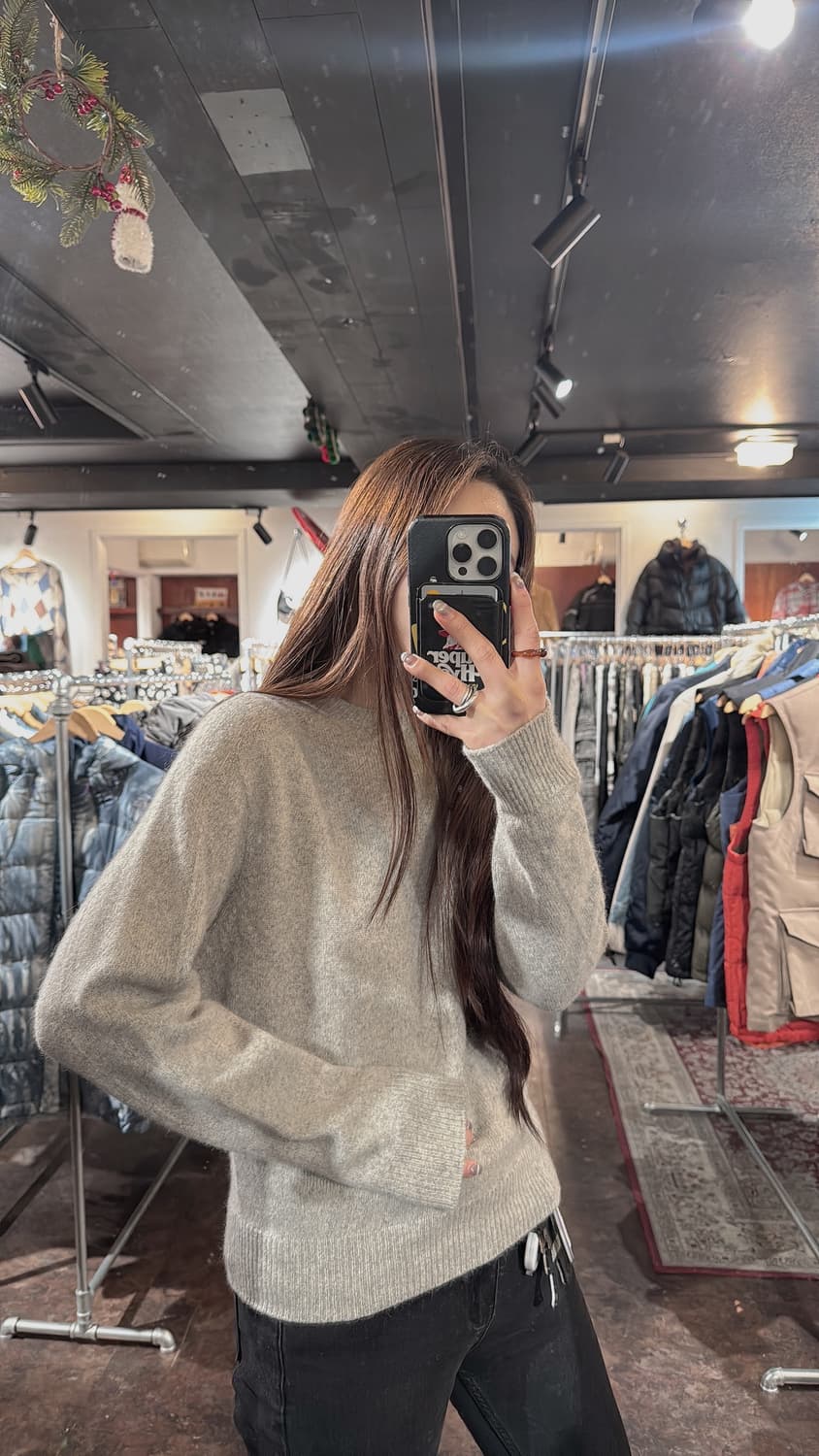 던스트 DUNST 캐시미어 라운드넥 그레이 니트 M 상품이미지6