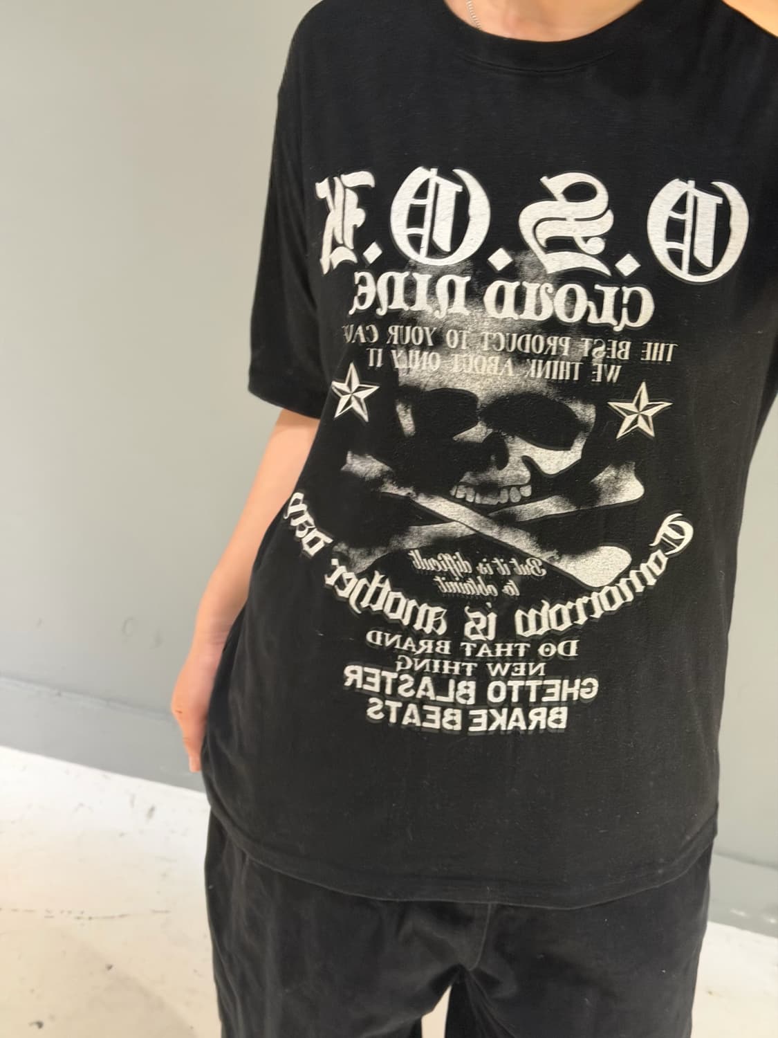 Skull printing detail oversized top 상품이미지3