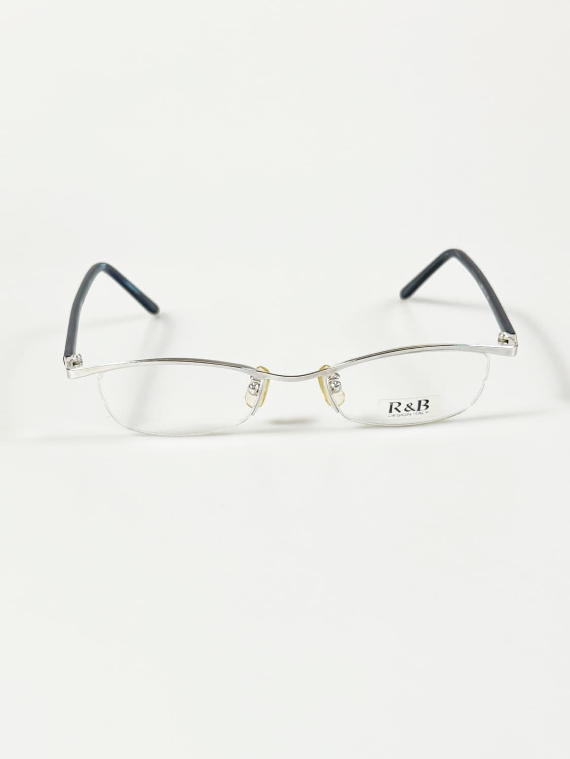 R&B EYEWEAR 실버 반무테 스퀘어 메탈 빈티지 안경 상품이미지1