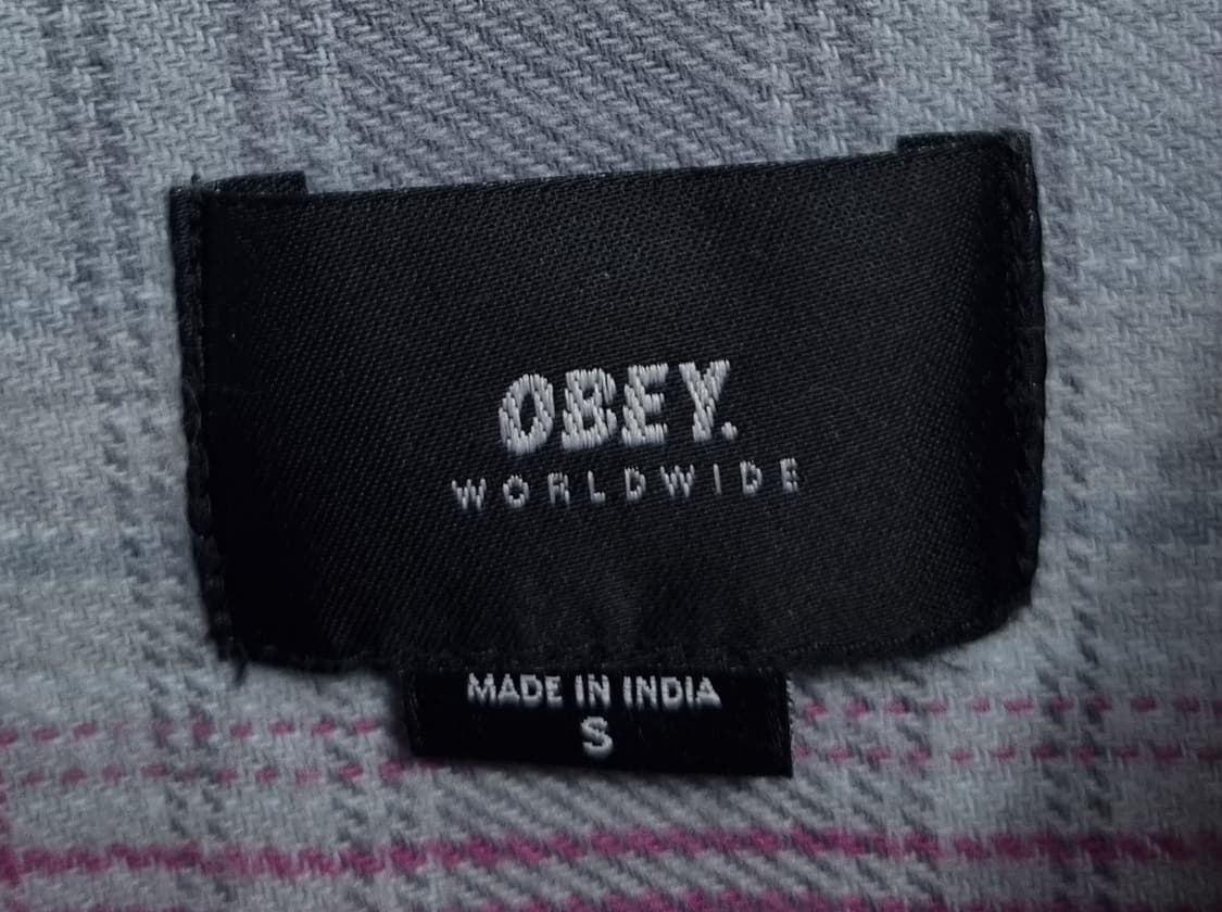 오버핏 S ) 오베이 핑크+그레이 체크 셔츠 남방 상품이미지3