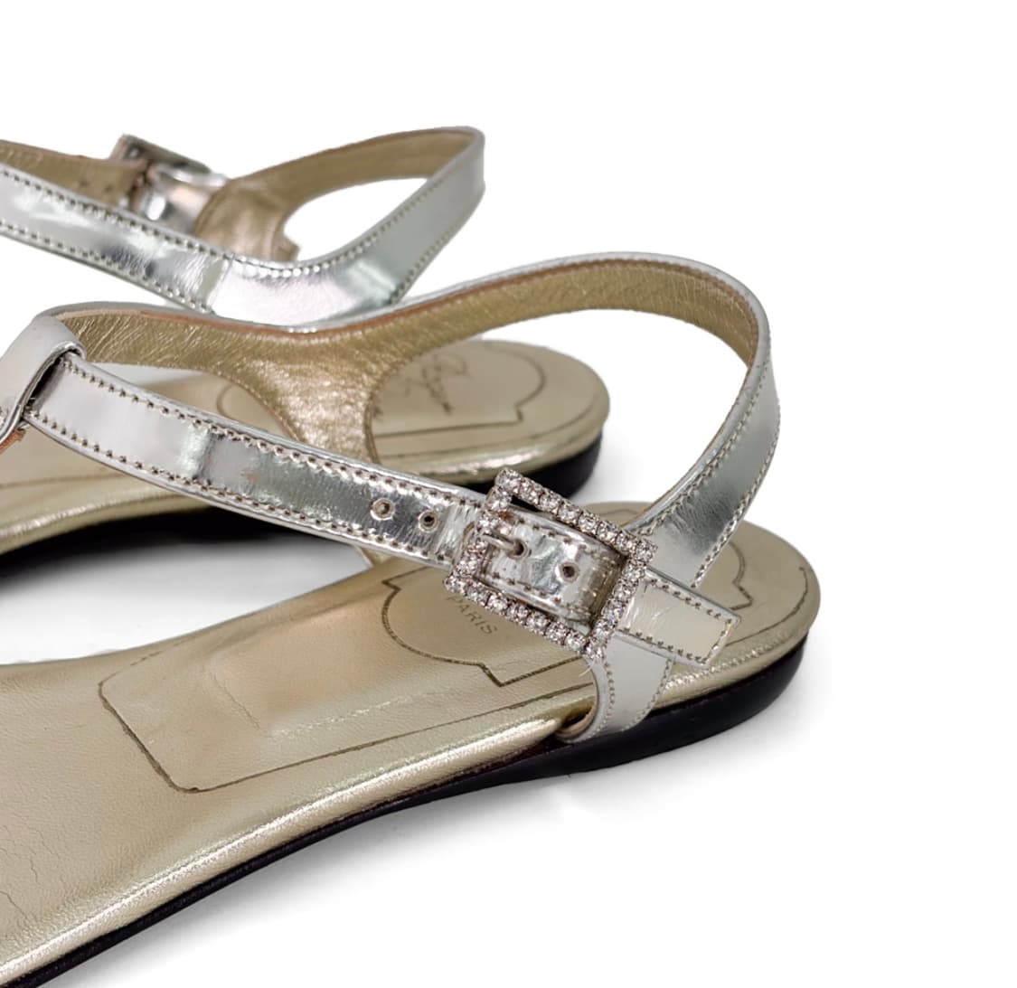 [34.5] 로저비비에 여성 비키비브 크리스탈 스트라스 샌들 뮬 골드 상품이미지7