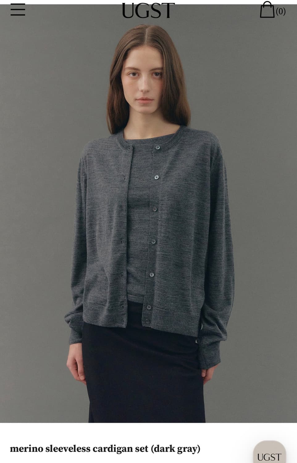 어그스트 merino sleeveless cardigan set 상품이미지1