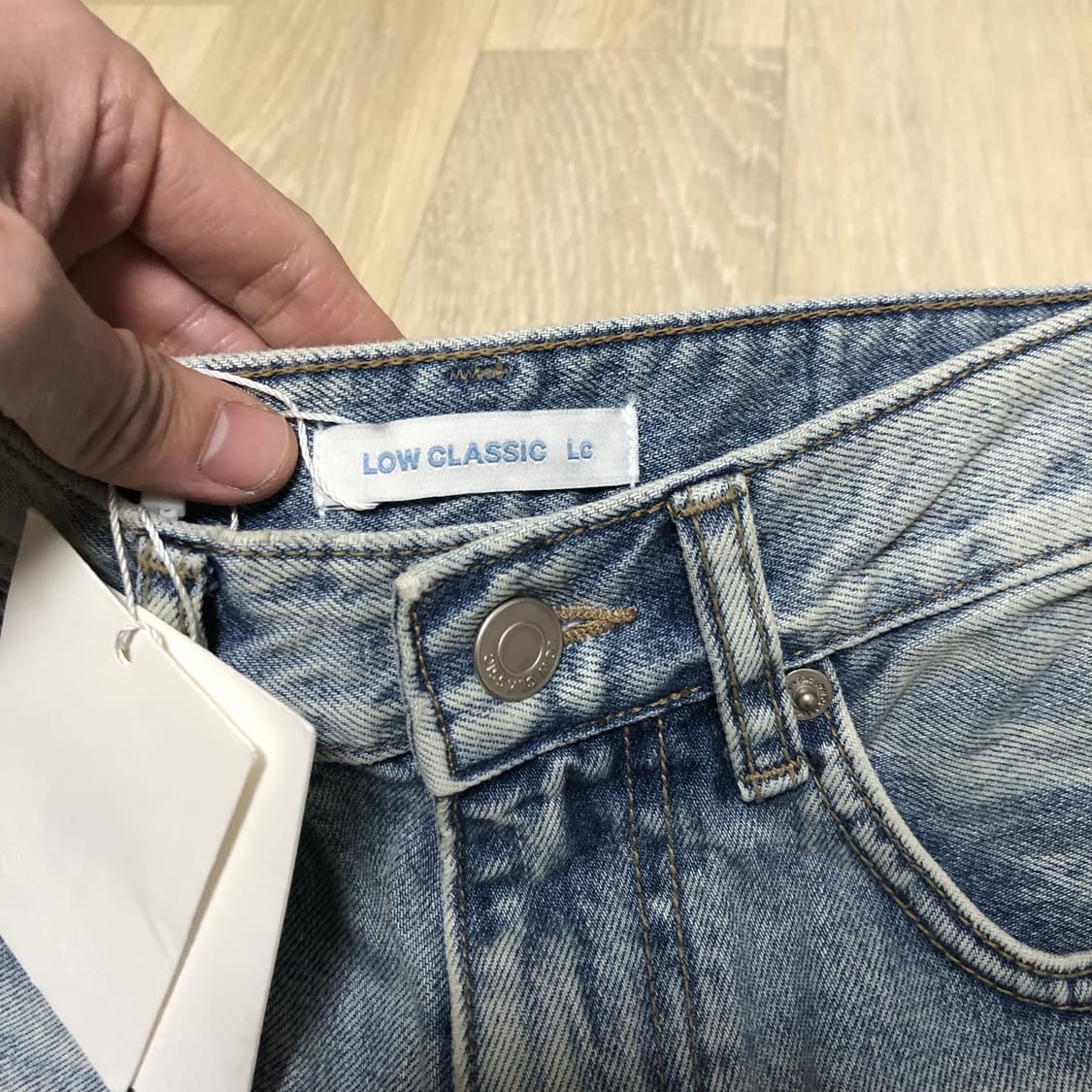 (S) 새상품 로우클래식 LOW CLASSIC 릴렉스핏 진스 라이트 블루 상품이미지4