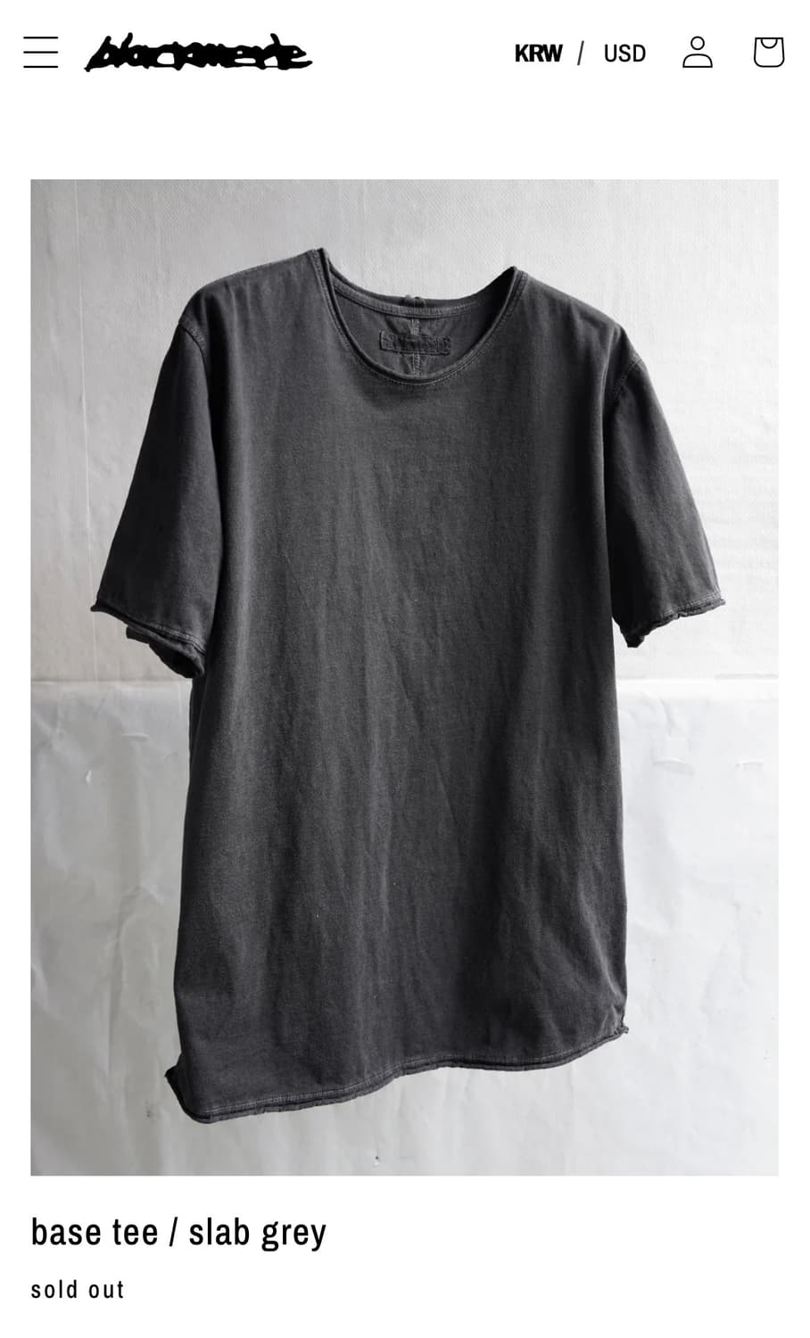 base tee / slab grey 상품이미지1