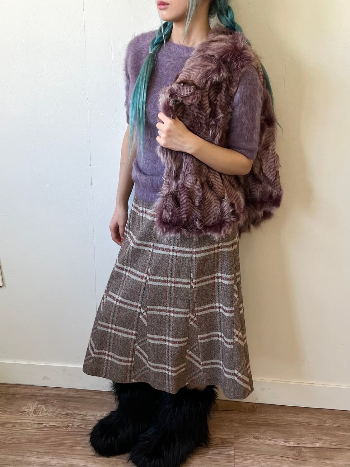 KENZO 라벤더 토끼퍼 베스트 상품이미지5