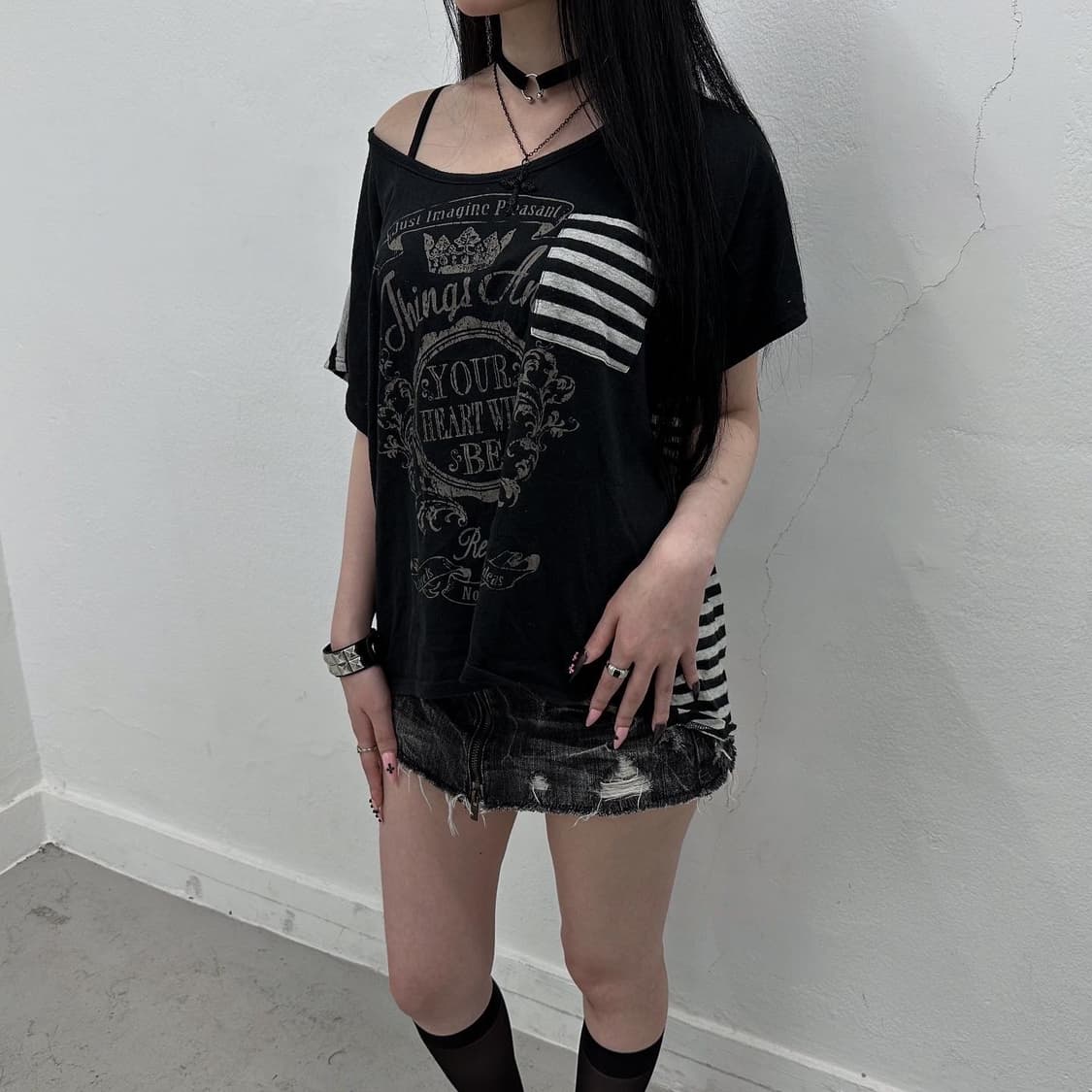 Y2K back stripe short sleeve 상품이미지2