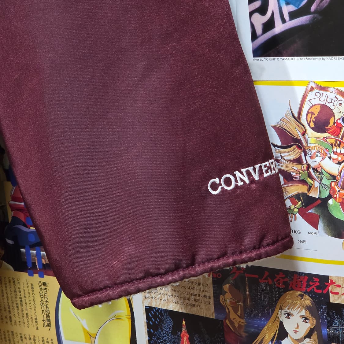 컨버스 일본판 뽀글이 프린팅 버건디 돕바 자켓  상품이미지5