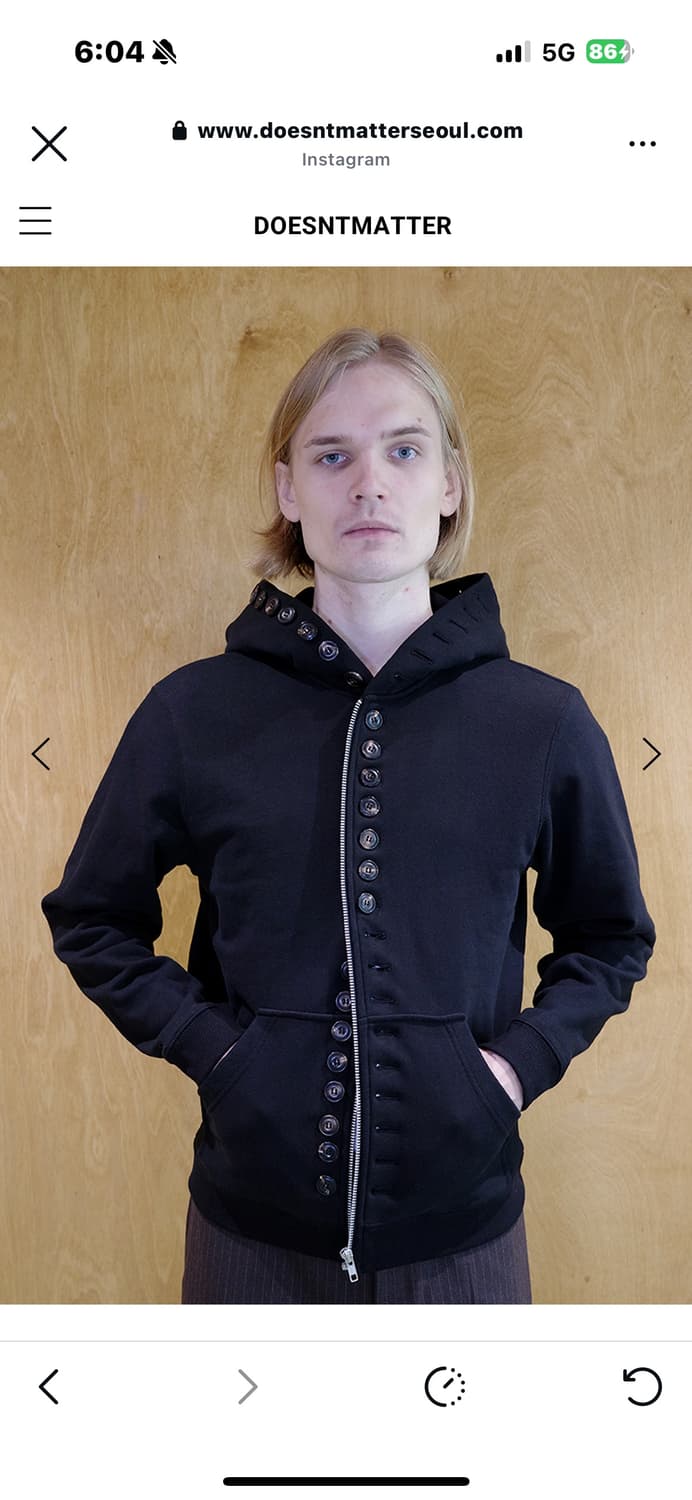 더즌매러 풀버튼 후디 1사이즈 팔아요 상품이미지4