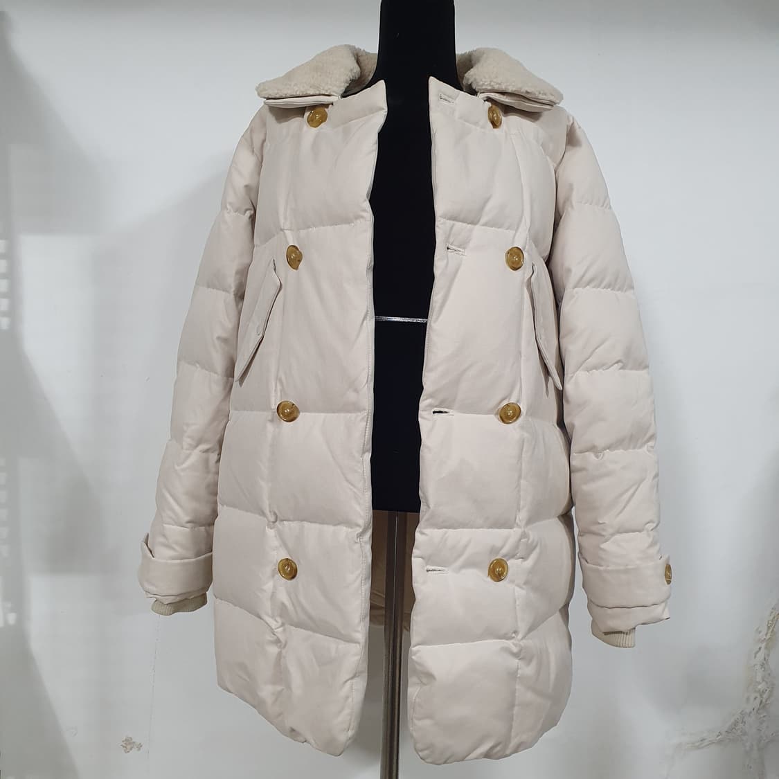 모리걸 양털 뽀글이 넥 다운 하프 패딩 점퍼 상품이미지2