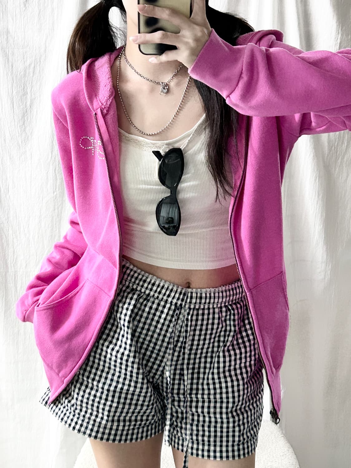 갭 큐빅로고 핑크 후드집업 상품이미지3