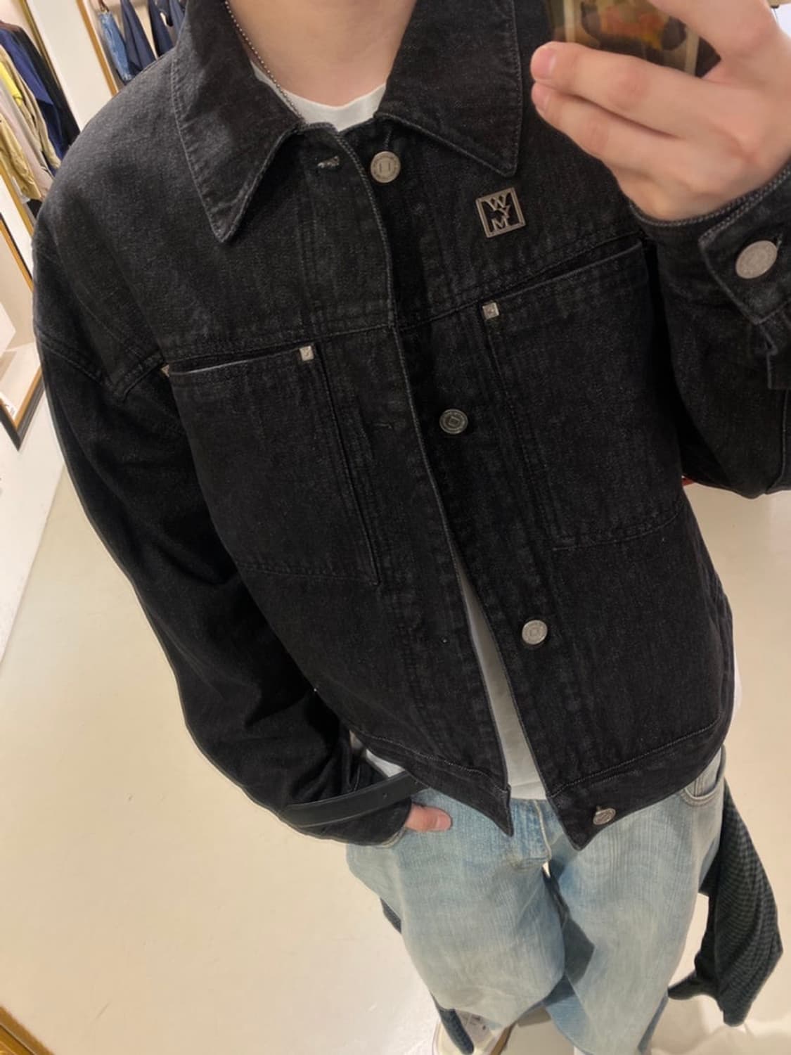 [48] 우영미 코튼 크롭 자켓 블랙 상품이미지1