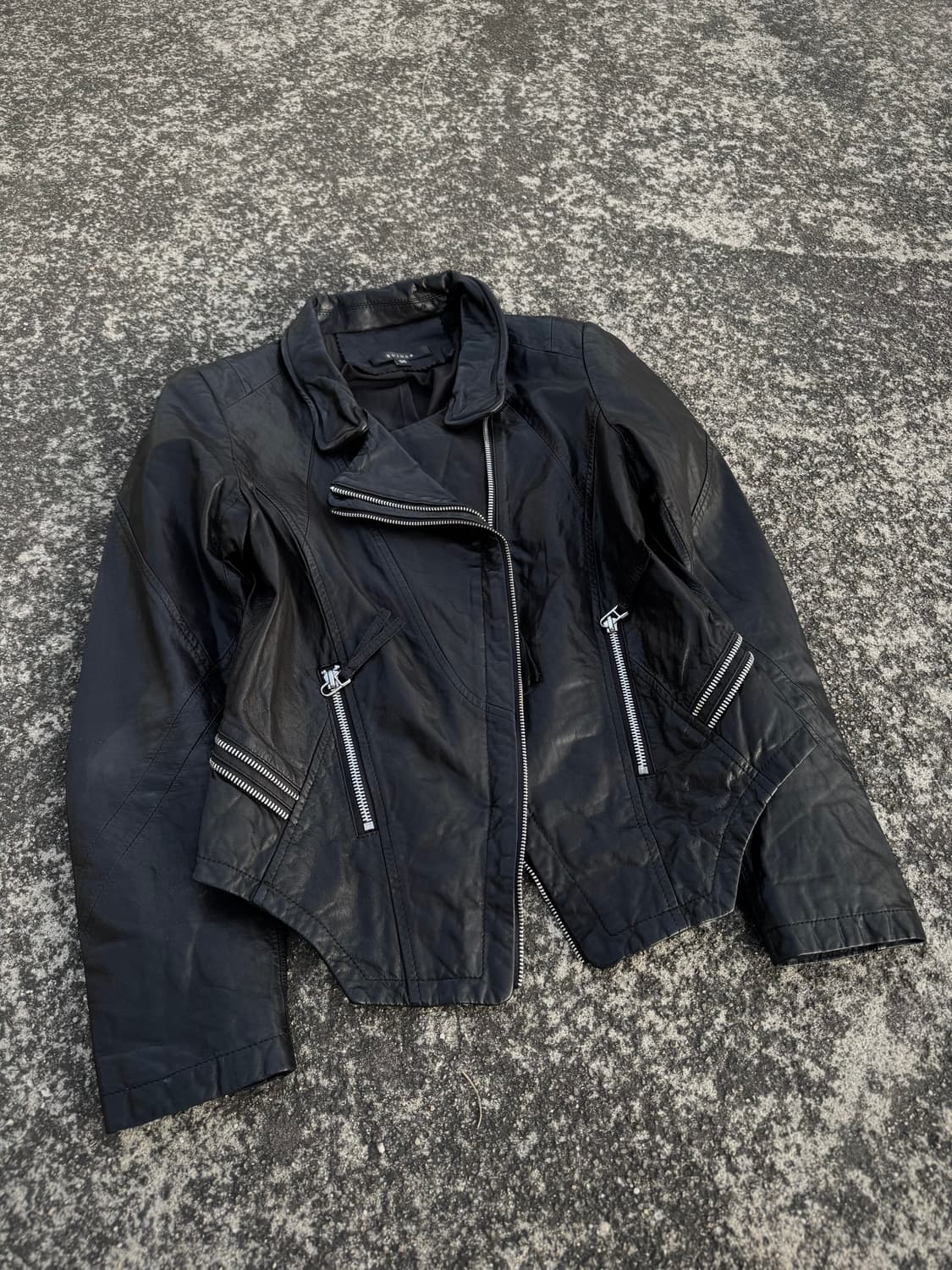 Black Leather Rider Jacket 상품이미지2