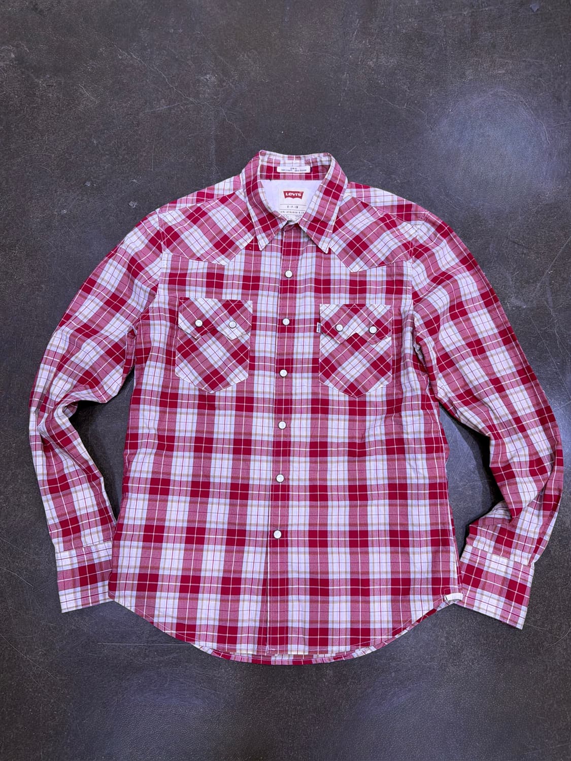 리바이스 레드체크 슬림핏 웨스턴 체크셔츠 S 상품이미지1