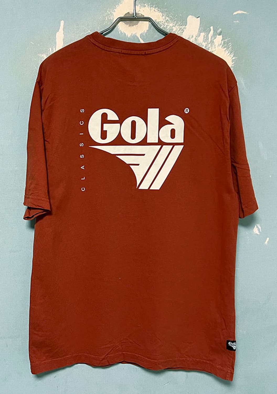 GOLA 골라 자수로고 남자 반팔티셔츠 라운드넥 캐주얼 오렌지 L 100 상품이미지2