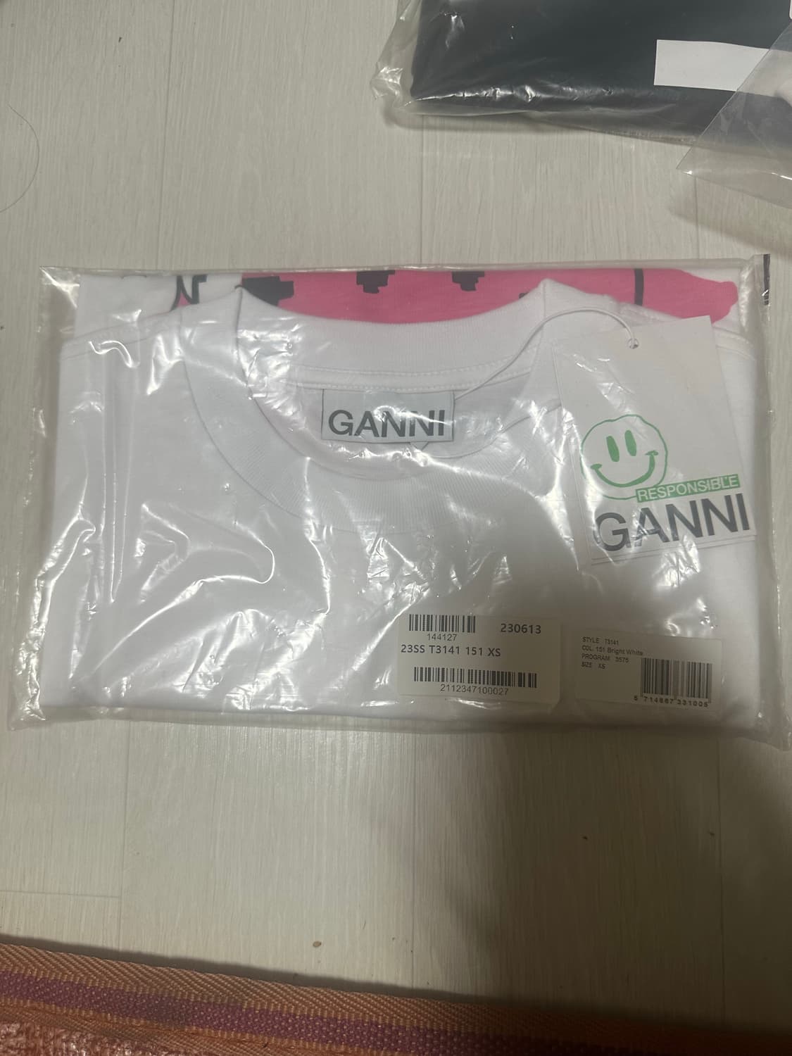 [S] 가니 러브 클럽 티셔츠 브라이트 화이트 핑크 상품이미지6