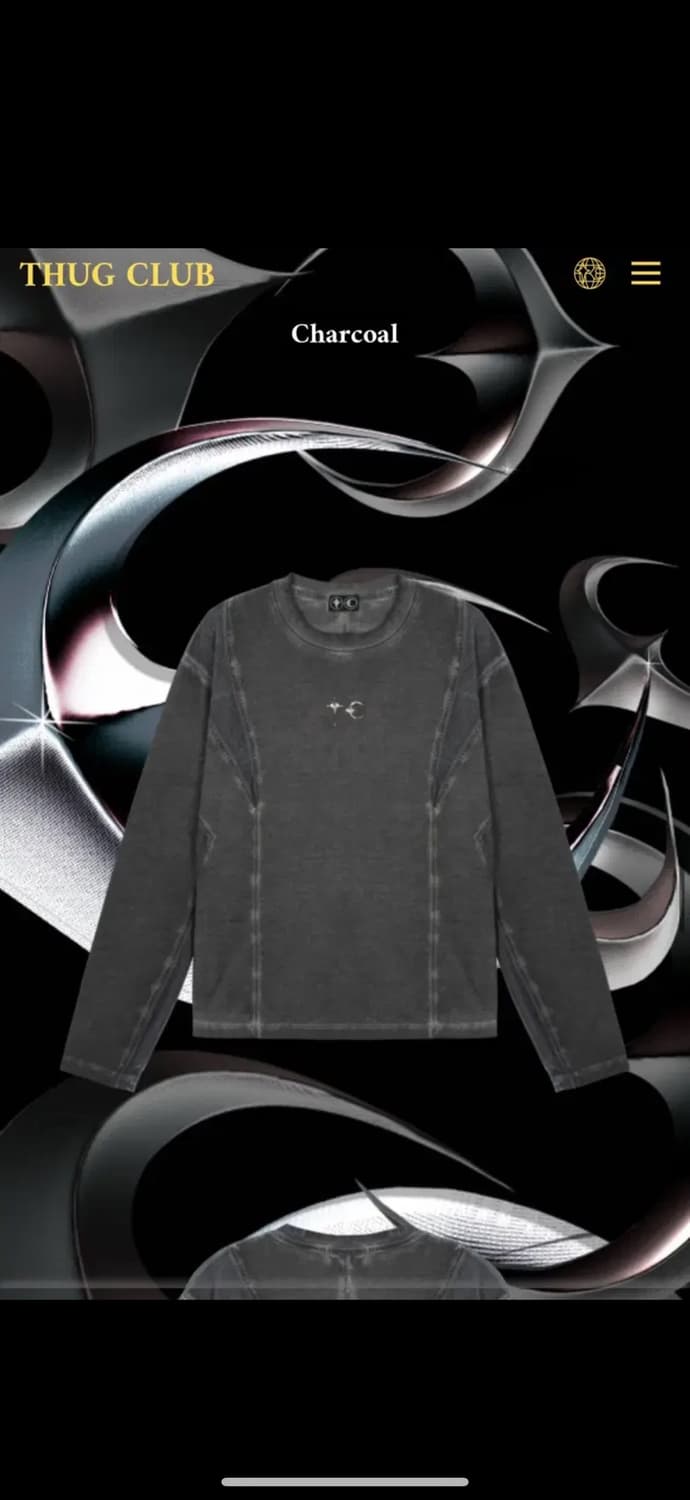 떠그클럽 롱슬리브 차콜 2사이즈 상품이미지1