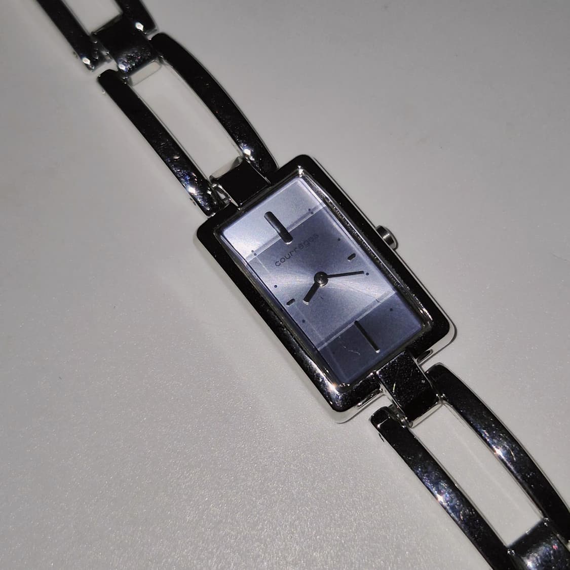 90s 꾸레쥬 스페이스 에이지 아쿠아 스퀘어 시계 상품이미지10