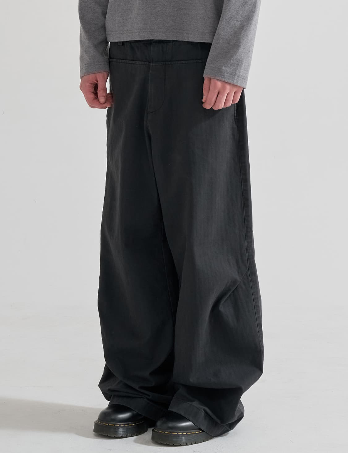 주앙옴므 워시드 헤링본 코튼 팬츠 상품이미지1