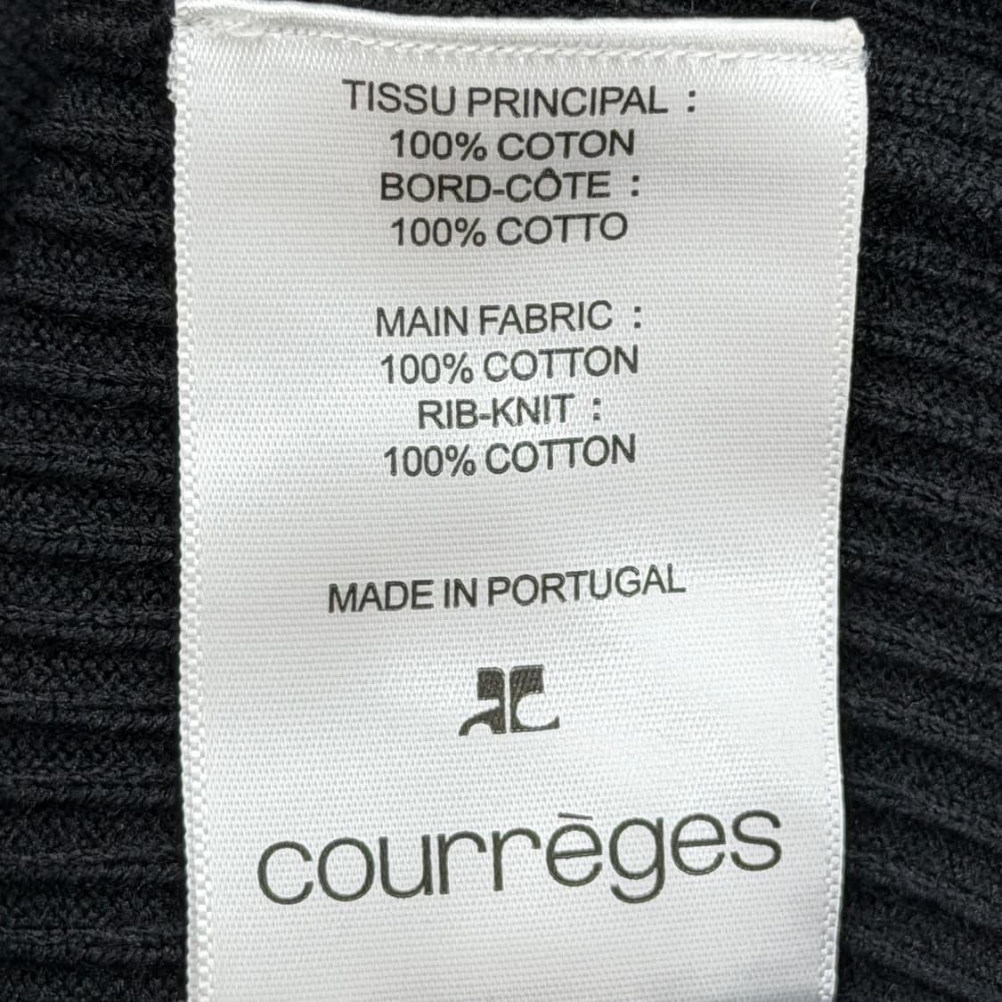 꾸레쥬 하프넥 골지 니트 탑 블랙 L 상품이미지5