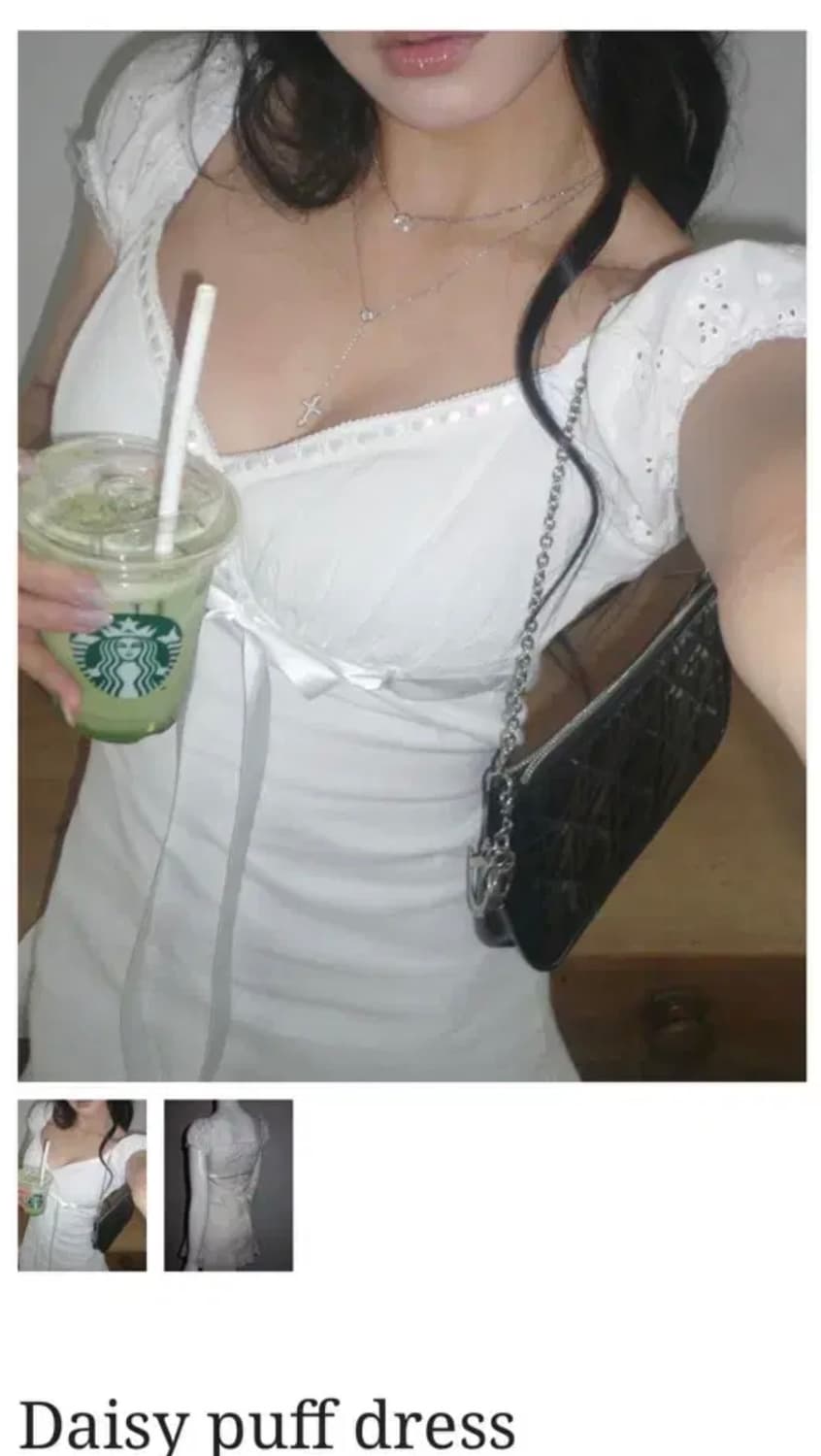 엔젤넘버555 (데이지 퍼프 드레스 실착1회 s/엔넘파 상품이미지1