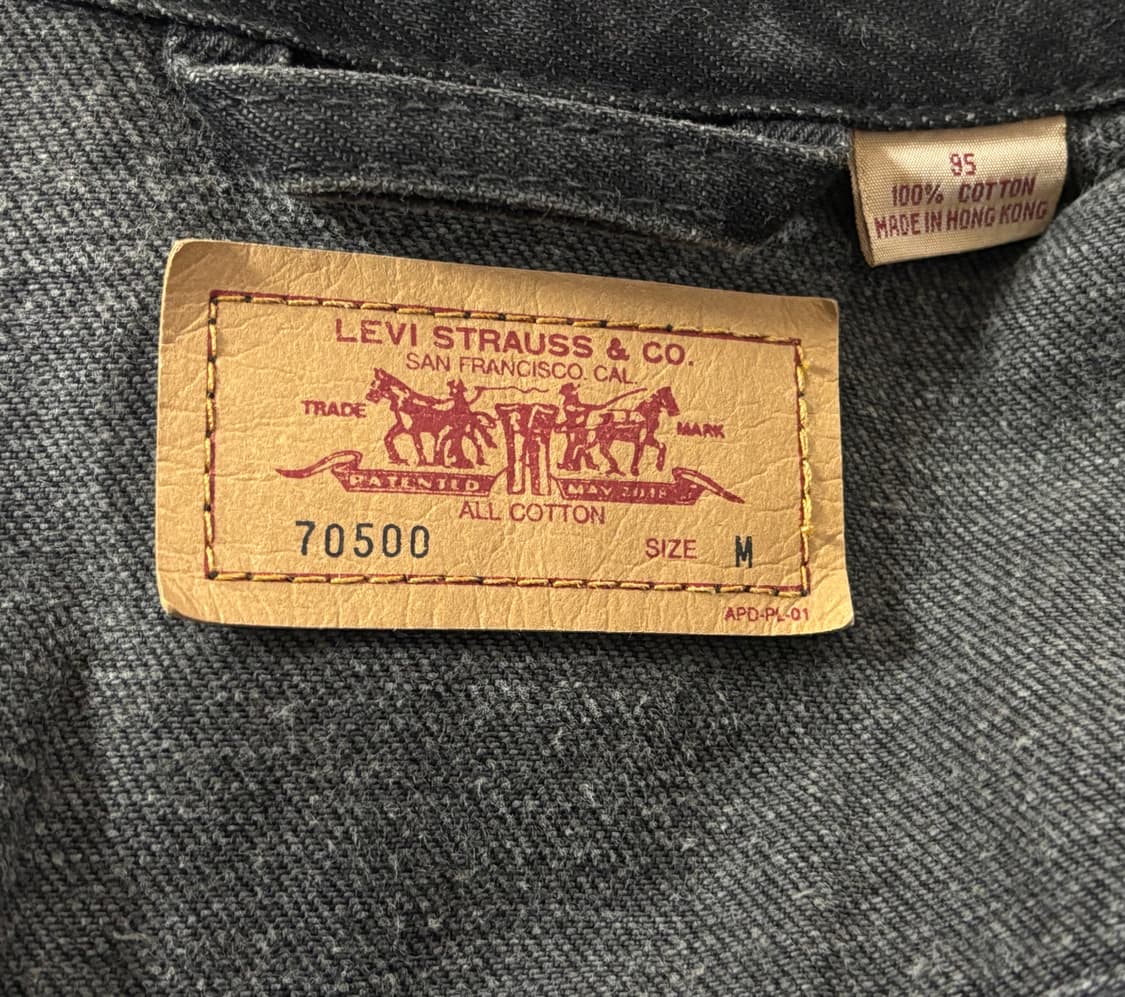 90s 리바이스 빈티지 흑청 데님 자켓 블랙 상품이미지6