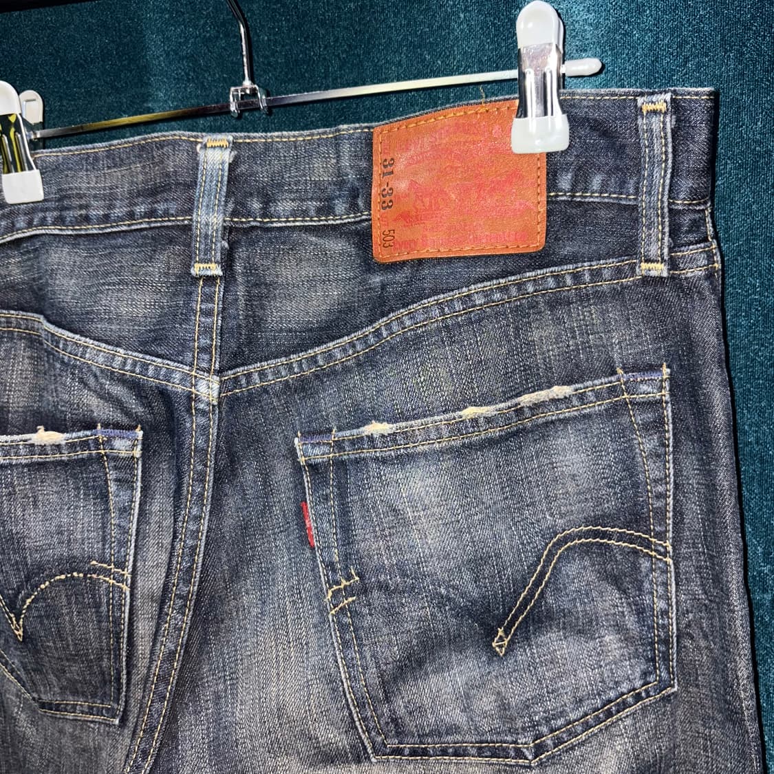 (32) 00s 리바이스 503-03 블랙 워싱 데님 팬츠 상품이미지4