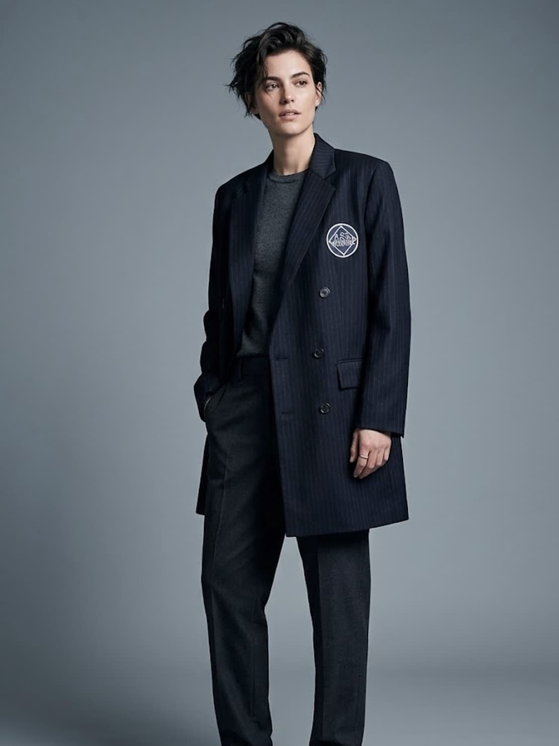 톰보이 오버핏 울자켓 44 55 블레이저 그레이 상품이미지1