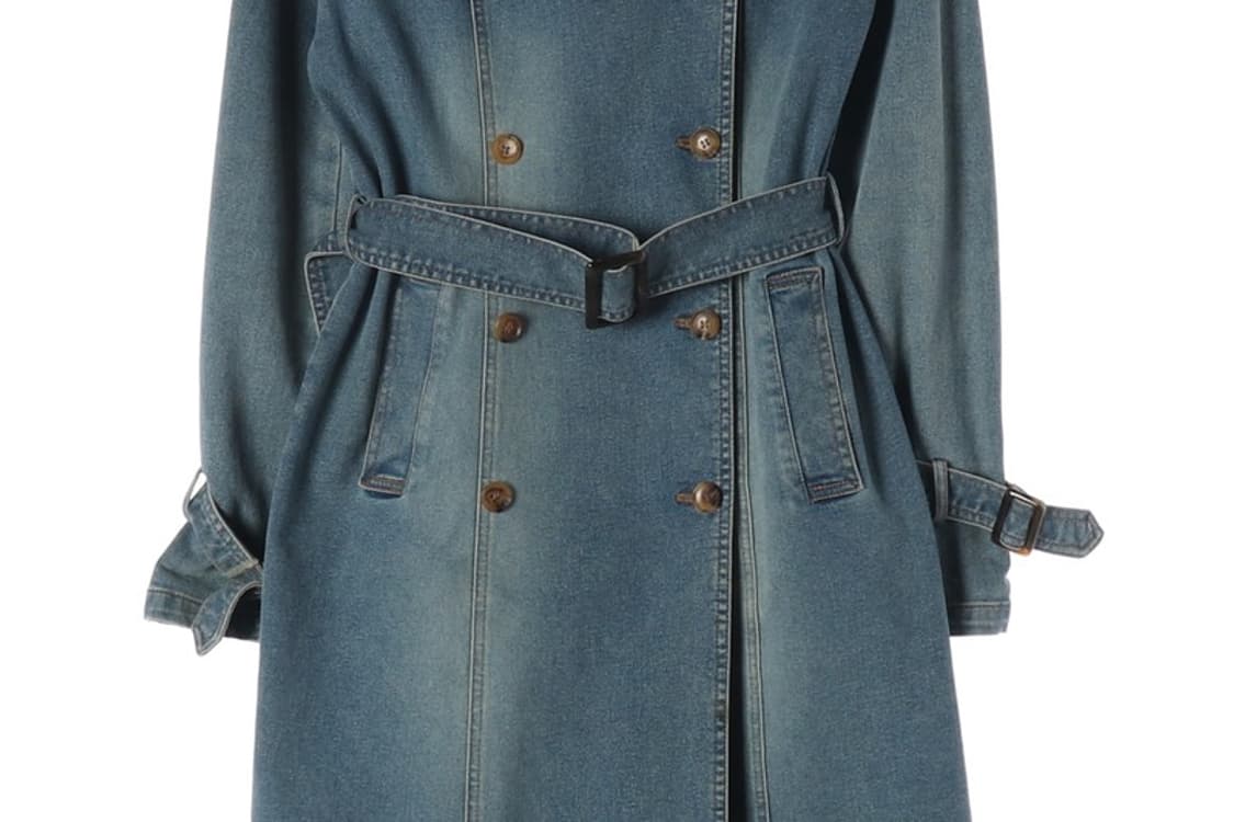 NINESIX NEW YORK 빈티지 더블 버튼 데님 트렌치 코트 상품이미지4