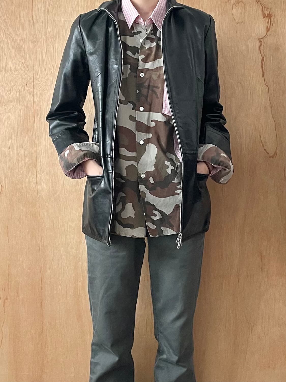 꼼데가르송 옴므 카모 절개 셔츠 상품이미지5