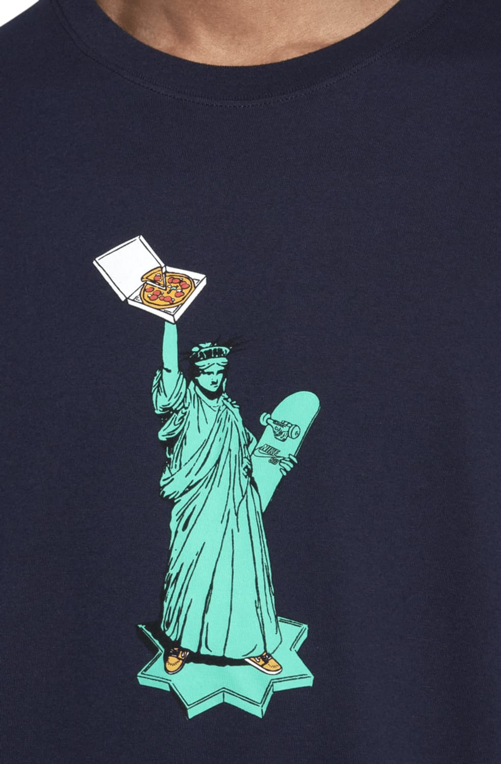 [해외M]희귀 나이키SB 드라이핏 피자 리버티 자유의여신상 티셔츠 네이비 상품이미지6
