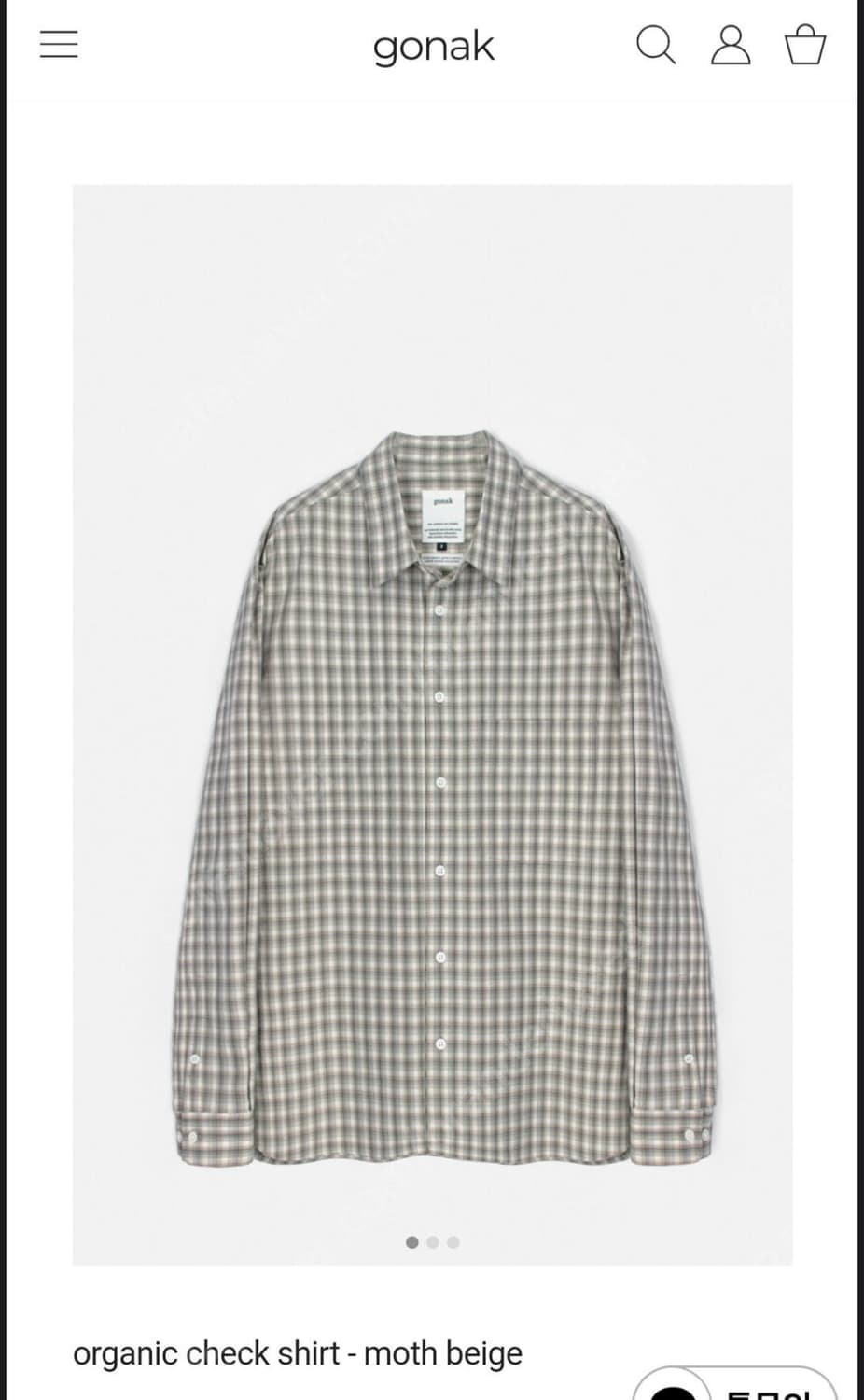 고낙 오가닉 체크 셔츠 상품이미지1