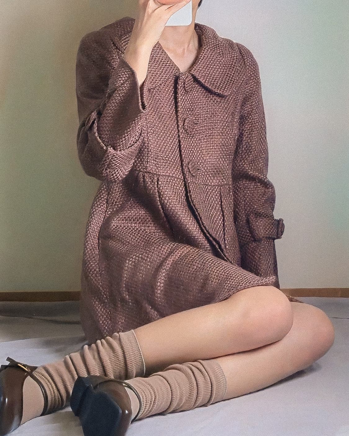 [엑시즈팜 axes] 둥근 카라 걸리시 코트/ 일본 빈티지/ 상태 최상 상품이미지1
