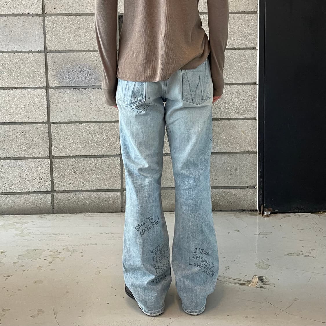 엔헐리우드 랭글러 레터링 플레어 팬츠 상품이미지2