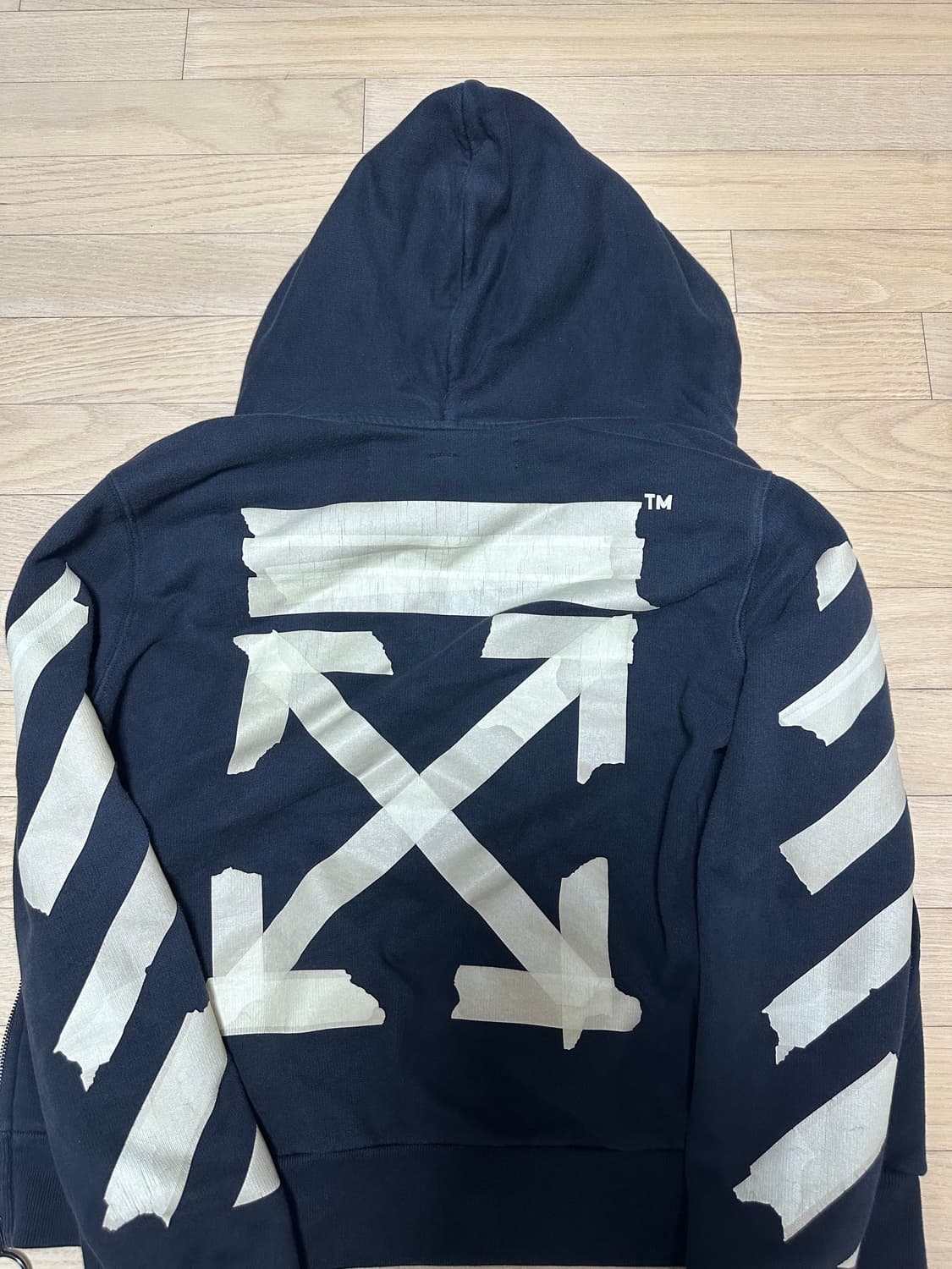 오프화이트 테이프 후드집업 마지막 가격 상품이미지1