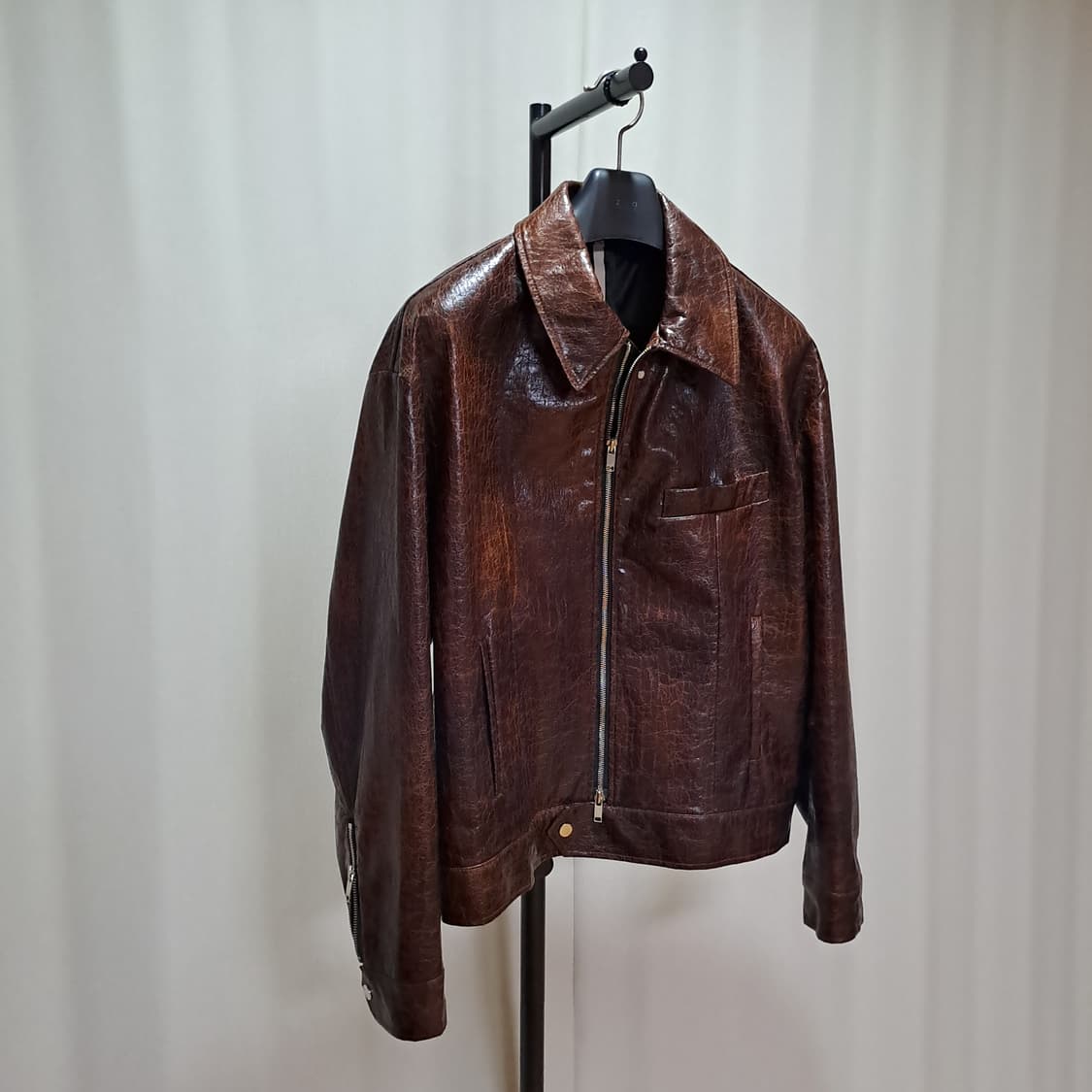 (택포) 노이어 크랙 스킨 크롭 레더자켓 50 B461 상품이미지3