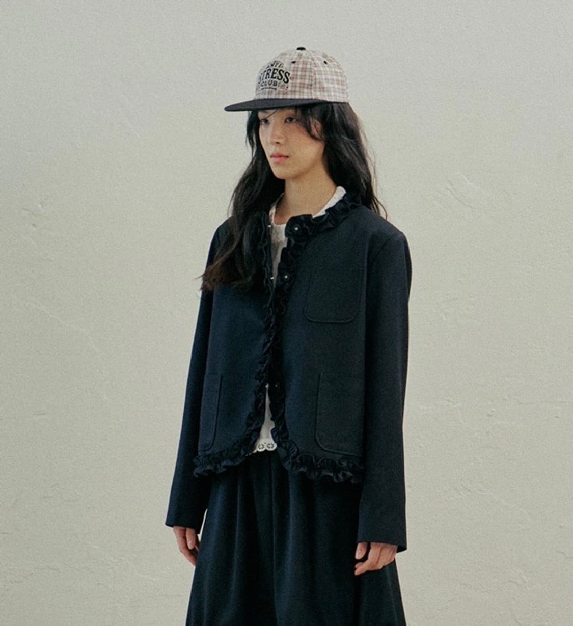 호쿠스포쿠스 젠틀 프릴 블레이저 다크네이비 S 사이즈 상품이미지4