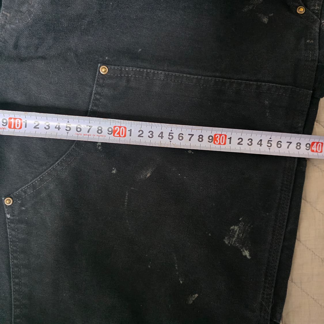 [40X30] 빈티지 칼하트 더블니 B01 BLK 워크팬츠 페인팅 BK3 상품이미지9