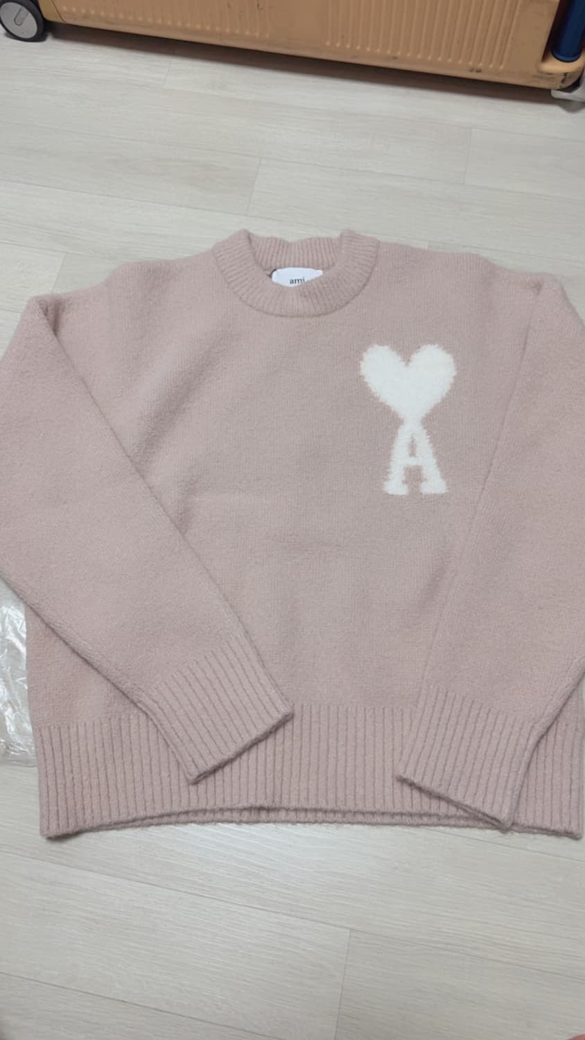 [S] 아미 알파카 하트 로고 니트 핑크 상품이미지1