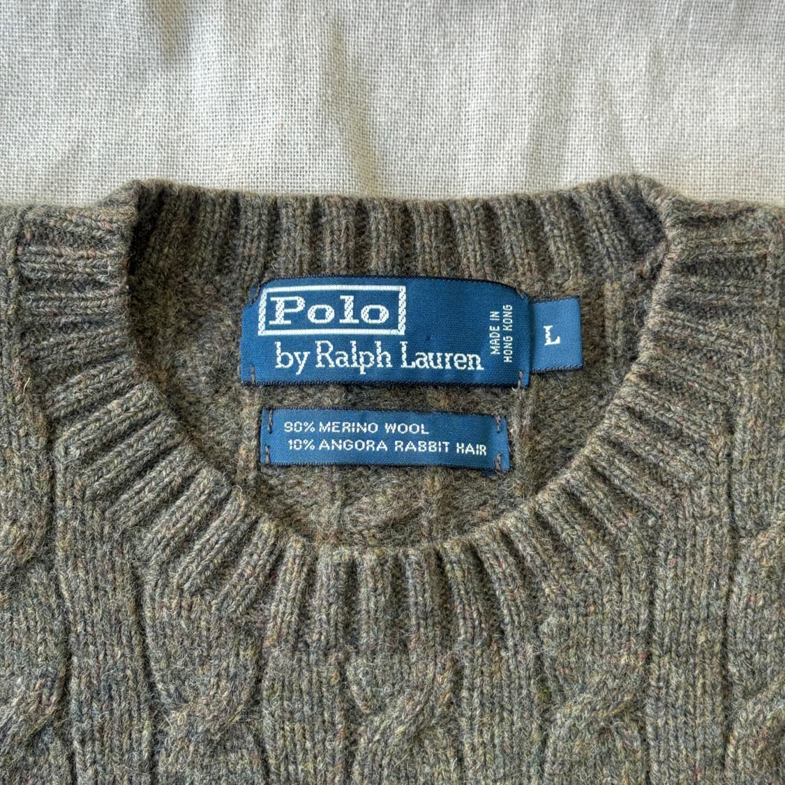 폴로랄프로렌 90s 앙고라 카키 케이블 니트 L 상품이미지5