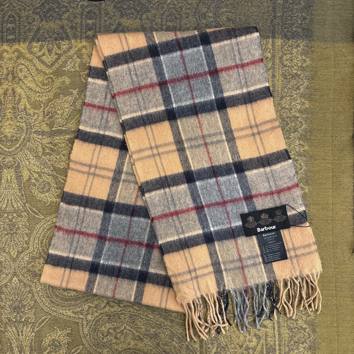 바버 헤리티지 톤다운 타탄체크 헤어리 캐시미어 머플러 N272 상품이미지2