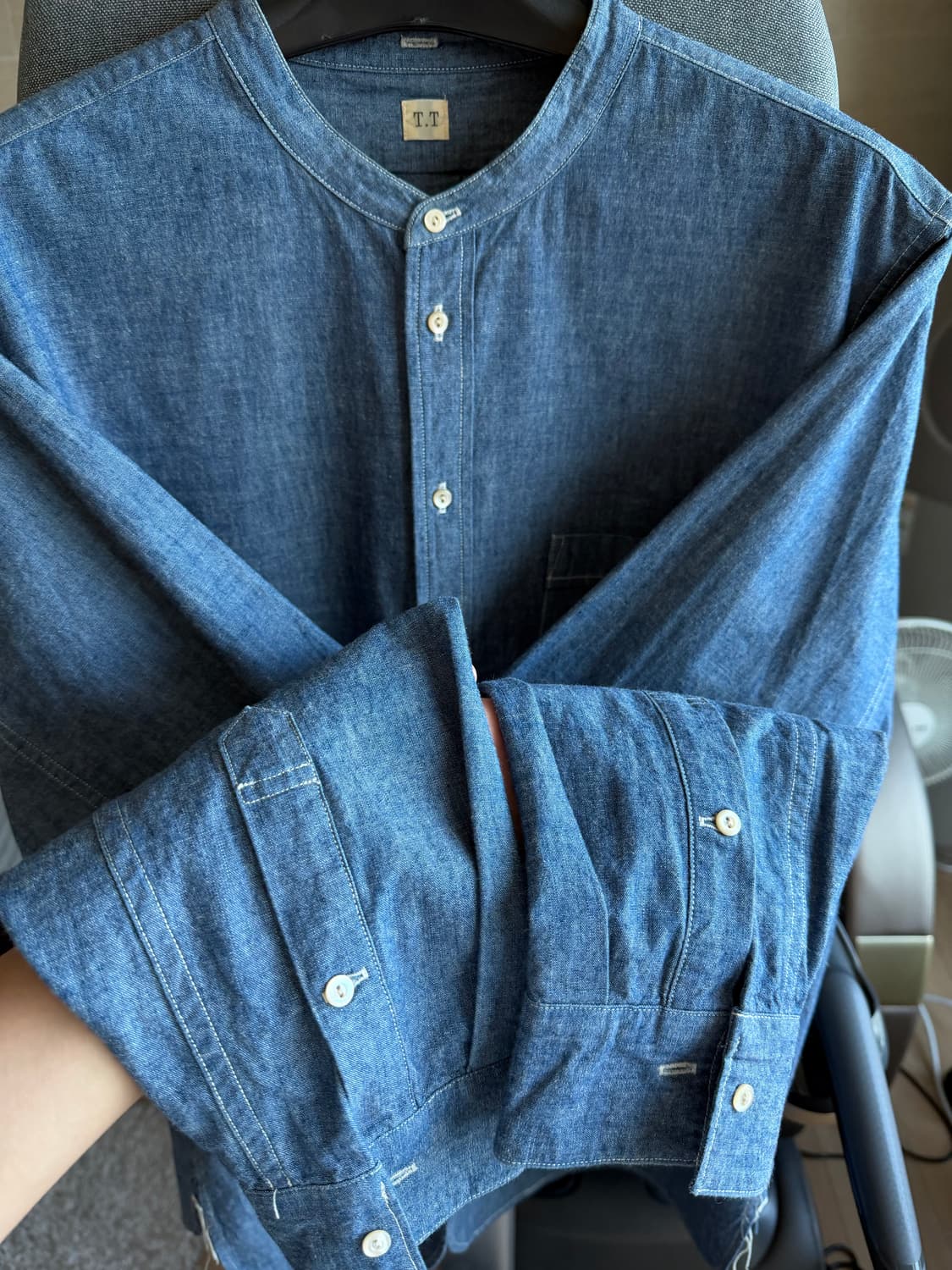 [15] 타이가 타카하시 lot.104 밴드 칼라 데님 셔츠 상품이미지9