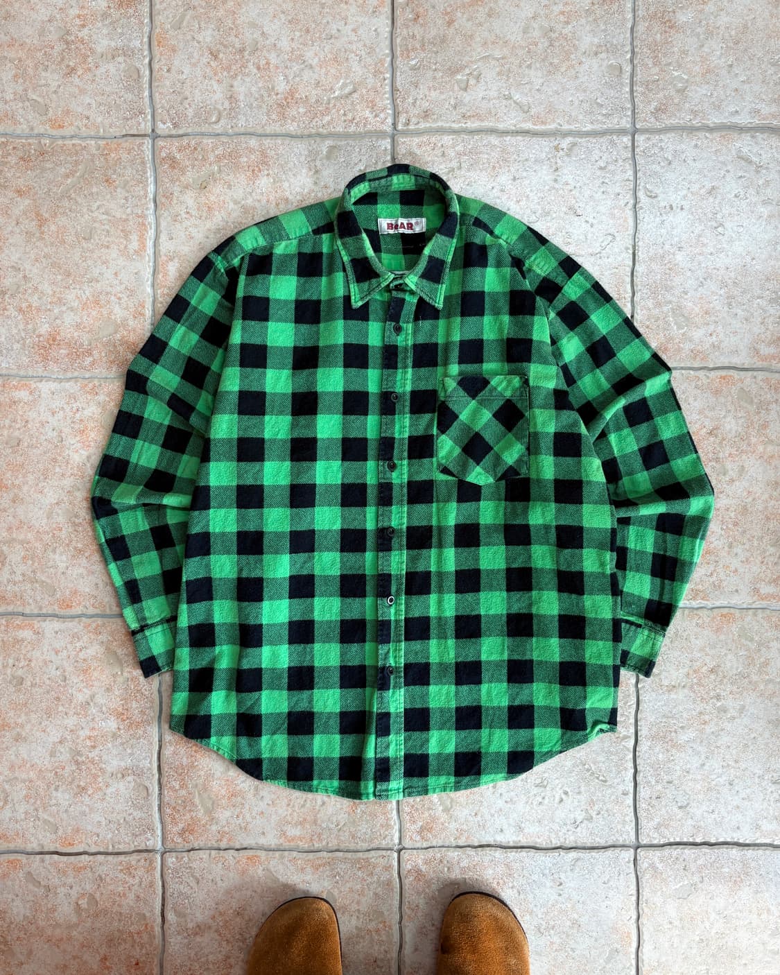 [L] Flannel green pattern shirt 상품이미지1