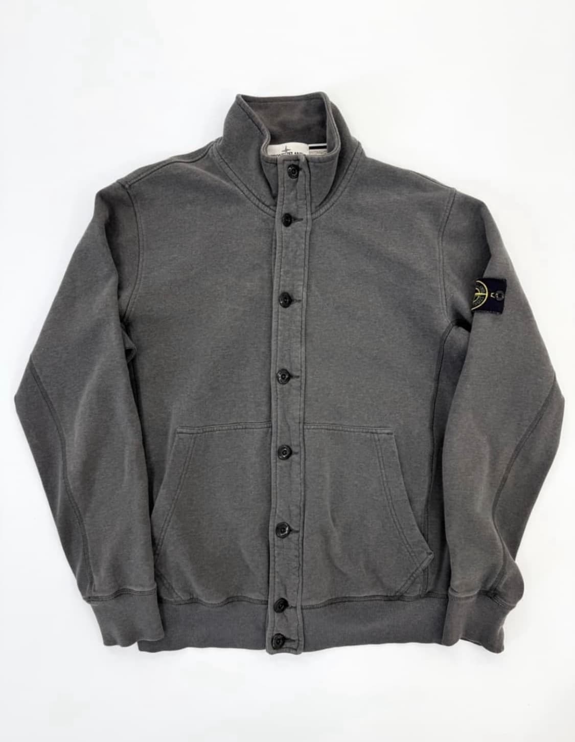 스톤아일랜드 가먼트다잉 버튼업 하이넥 스웻 자켓 상품이미지1