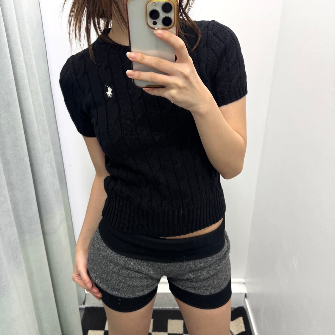 폴로 블랙 케이블 반팔니트  상품이미지2