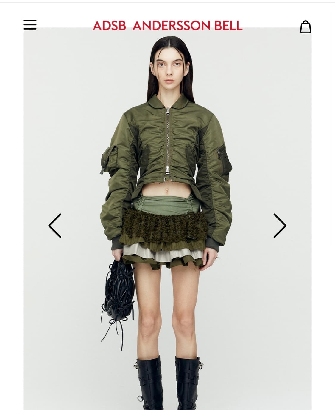 앤더슨벨 우먼 크롭 봄버 자켓 s, 급처 상품이미지2