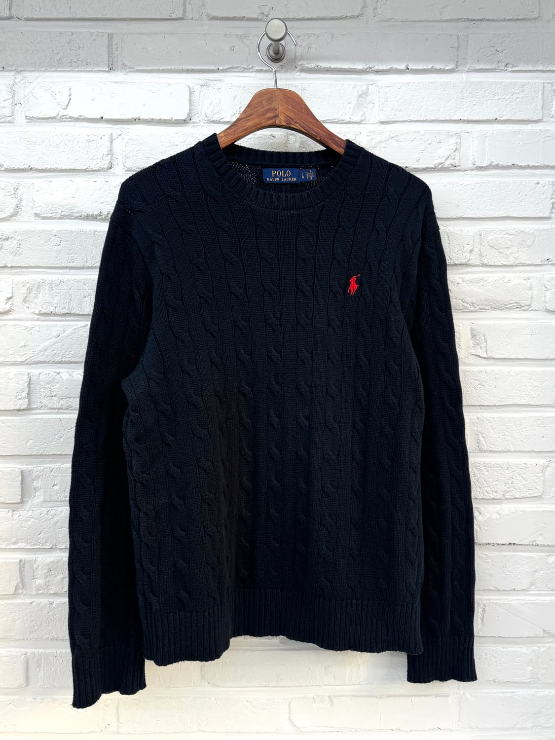 폴로 네이비 꽈베기 니트 상품이미지3