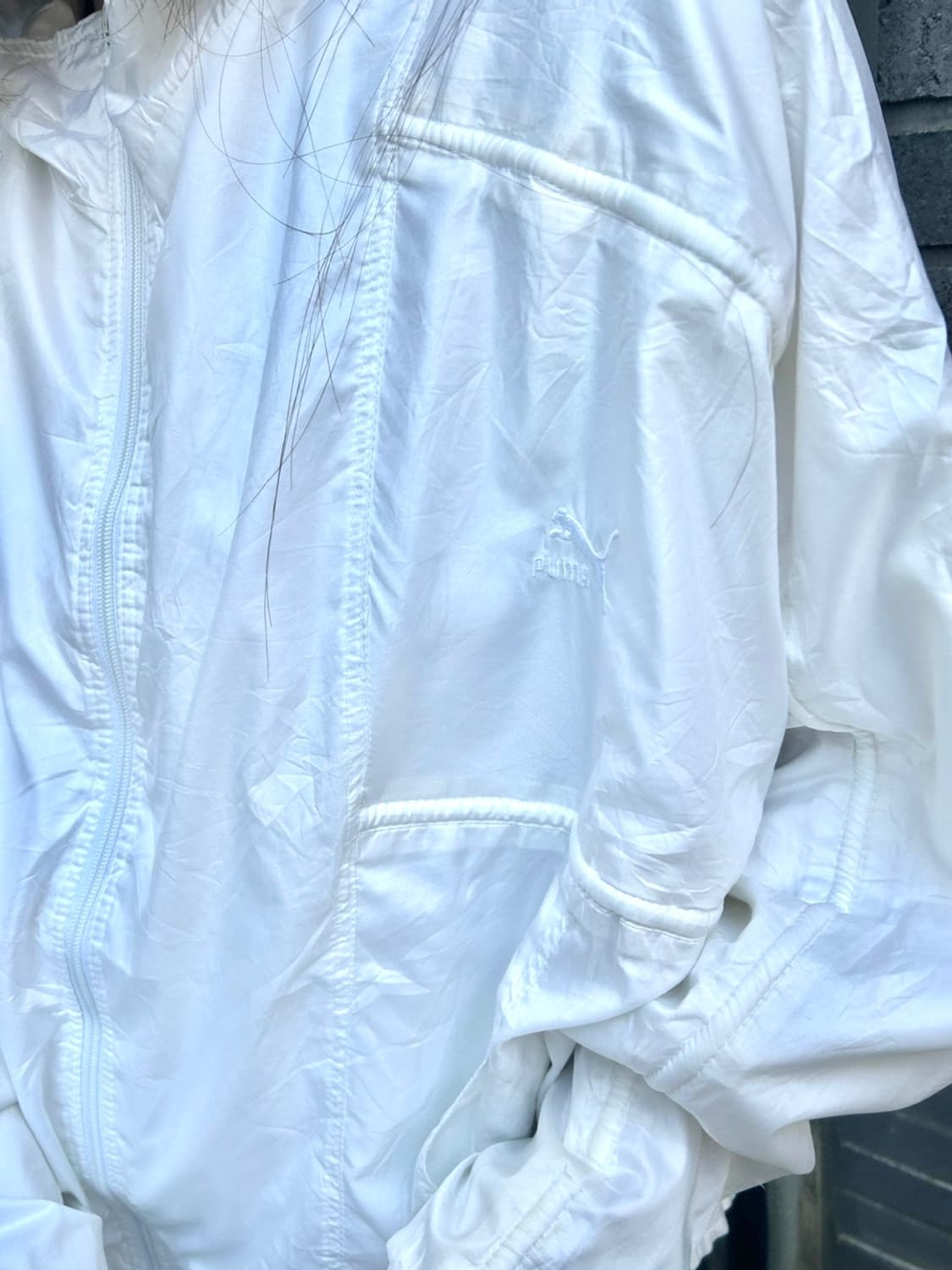 90s PUMA 화이트 크롭 윈드브레이커 상품이미지3