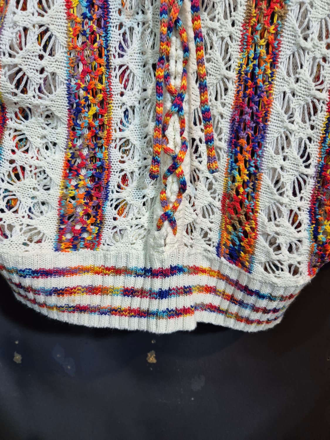 화려한 컬러 배색 크로셰 니트 탑 55 66 상품이미지6