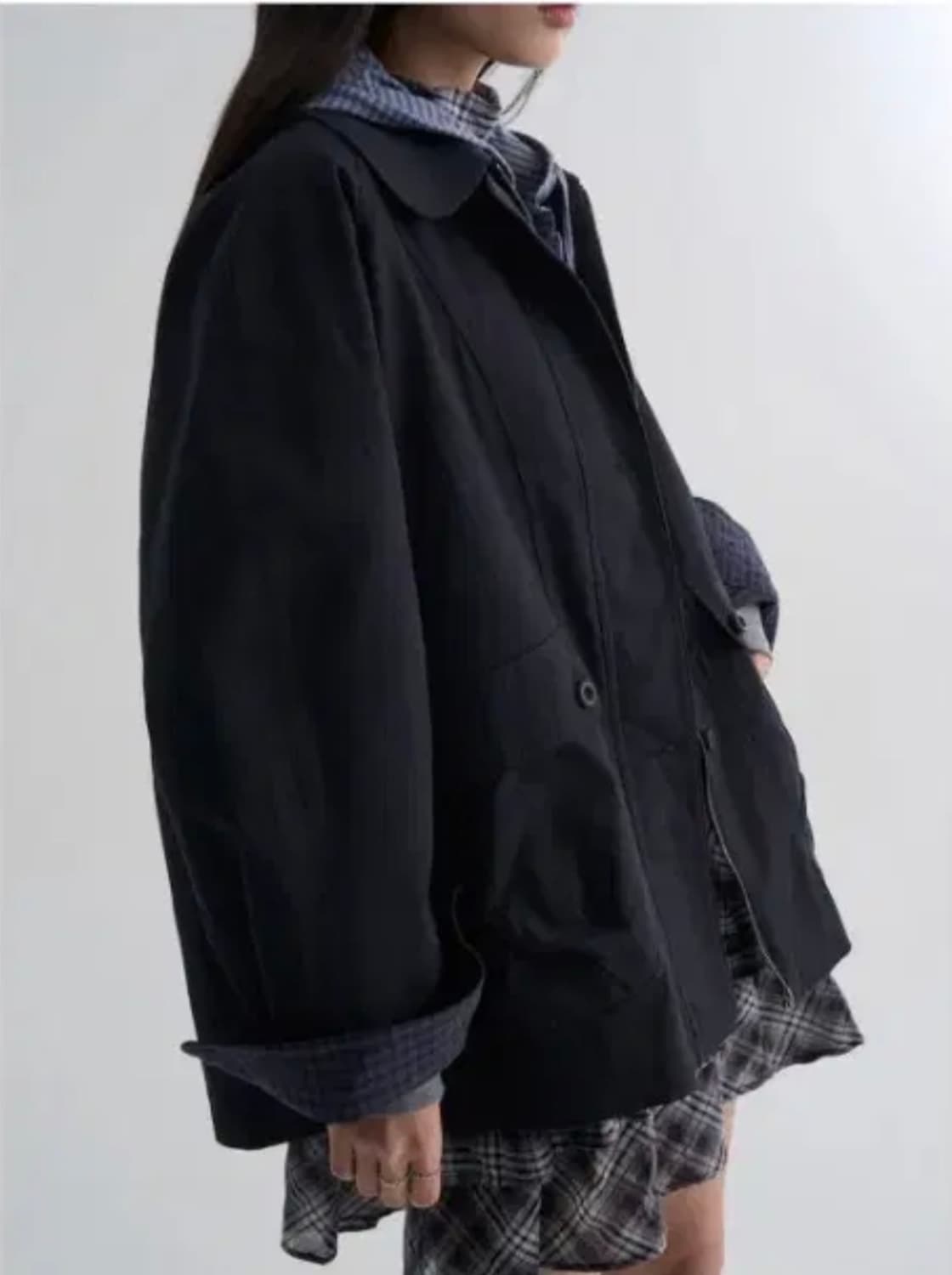 에잇세컨즈 체크배색 아우터 S 상품이미지1