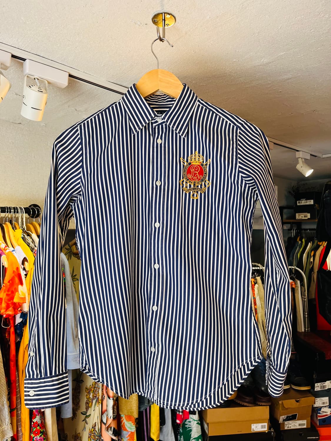 폴로 랄프로렌 크레스트 자수 스트라이프 셔츠 상품이미지2